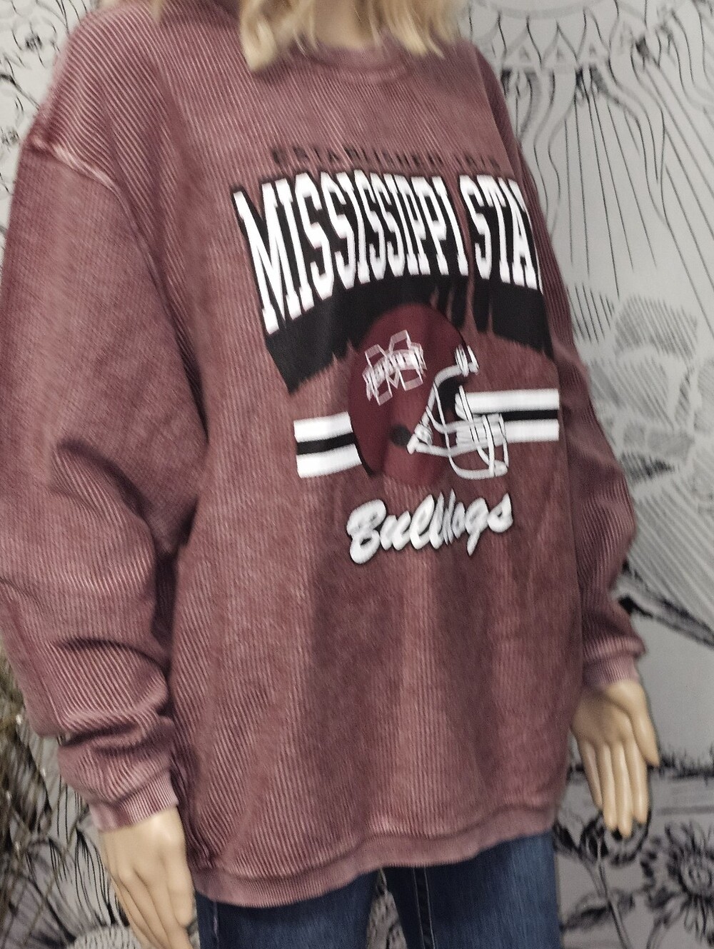 NWT Chica-D Small Mississippi State Bulldogs Maroon Graphic Sweater